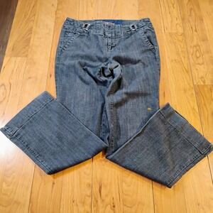 One Zone Junior's Size 10 Dark Wash Bootcut Blue Jeans Cotton Blend